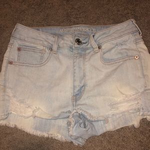 light wash, jean shorts